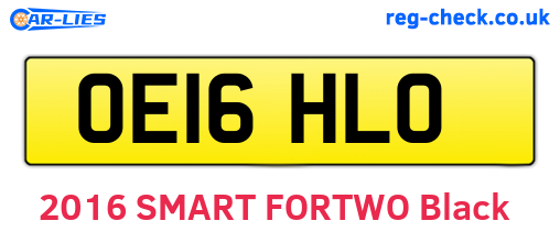 OE16HLO are the vehicle registration plates.