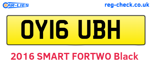 OY16UBH are the vehicle registration plates.