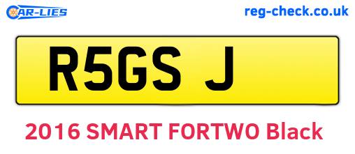 R5GSJ are the vehicle registration plates.