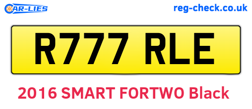 R777RLE are the vehicle registration plates.