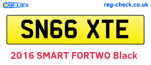 SN66XTE are the vehicle registration plates.