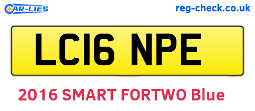 LC16NPE are the vehicle registration plates.