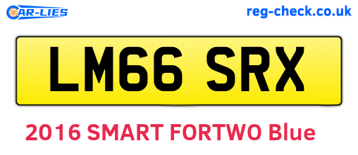 LM66SRX are the vehicle registration plates.