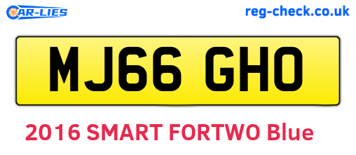 MJ66GHO are the vehicle registration plates.