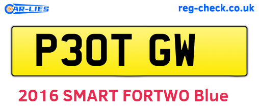 P30TGW are the vehicle registration plates.
