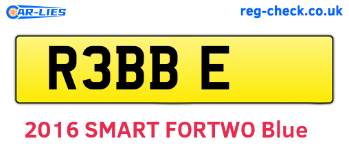 R3BBE are the vehicle registration plates.