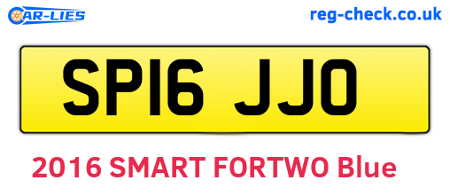 SP16JJO are the vehicle registration plates.