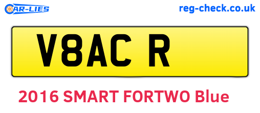 V8ACR are the vehicle registration plates.