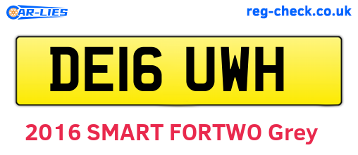DE16UWH are the vehicle registration plates.