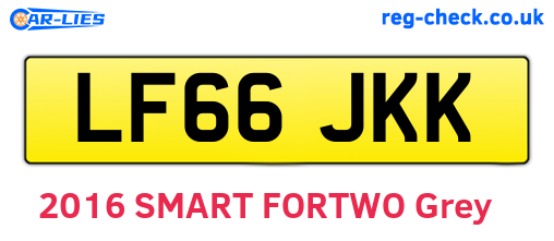 LF66JKK are the vehicle registration plates.