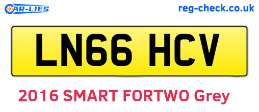 LN66HCV are the vehicle registration plates.