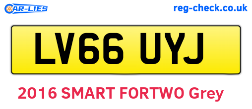 LV66UYJ are the vehicle registration plates.