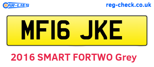MF16JKE are the vehicle registration plates.