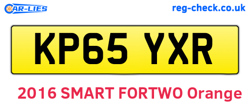 KP65YXR are the vehicle registration plates.