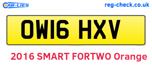 OW16HXV are the vehicle registration plates.