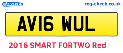 AV16WUL are the vehicle registration plates.