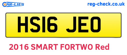HS16JEO are the vehicle registration plates.