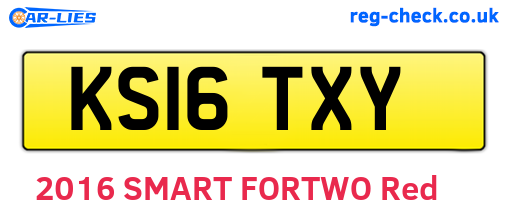KS16TXY are the vehicle registration plates.