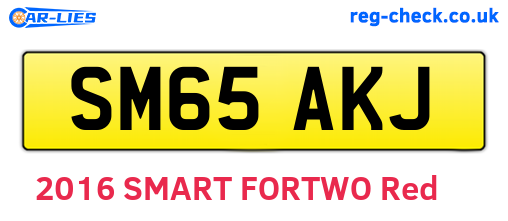 SM65AKJ are the vehicle registration plates.