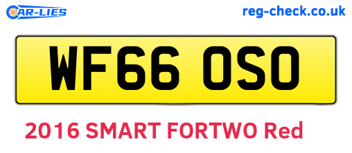 WF66OSO are the vehicle registration plates.