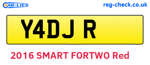 Y4DJR are the vehicle registration plates.