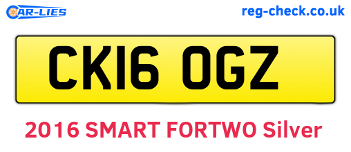 CK16OGZ are the vehicle registration plates.
