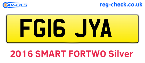 FG16JYA are the vehicle registration plates.