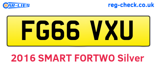 FG66VXU are the vehicle registration plates.
