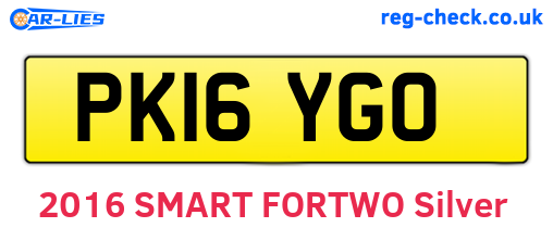 PK16YGO are the vehicle registration plates.