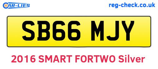 SB66MJY are the vehicle registration plates.