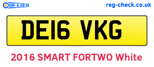 DE16VKG are the vehicle registration plates.
