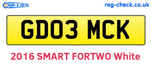 GD03MCK are the vehicle registration plates.