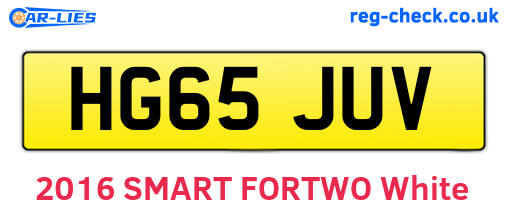 HG65JUV are the vehicle registration plates.