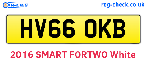 HV66OKB are the vehicle registration plates.