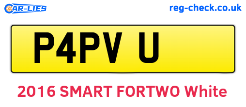 P4PVU are the vehicle registration plates.
