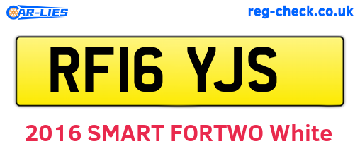 RF16YJS are the vehicle registration plates.