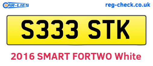 S333STK are the vehicle registration plates.
