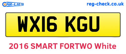 WX16KGU are the vehicle registration plates.