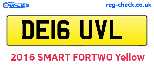 DE16UVL are the vehicle registration plates.
