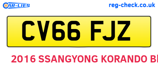 CV66FJZ are the vehicle registration plates.