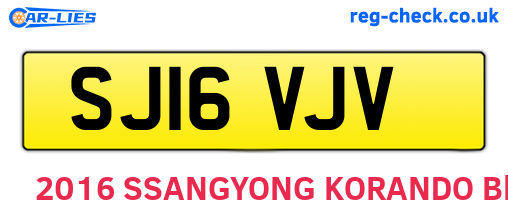 SJ16VJV are the vehicle registration plates.