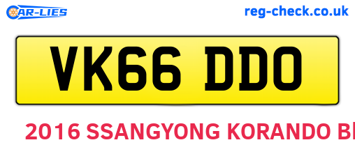 VK66DDO are the vehicle registration plates.