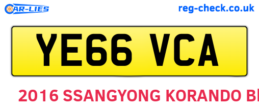 YE66VCA are the vehicle registration plates.