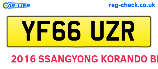 YF66UZR are the vehicle registration plates.