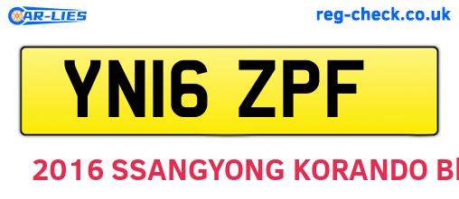 YN16ZPF are the vehicle registration plates.