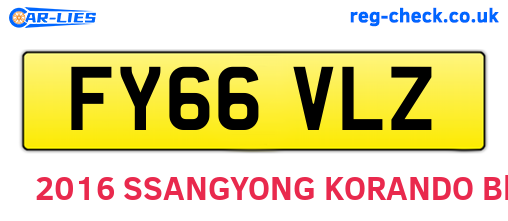FY66VLZ are the vehicle registration plates.