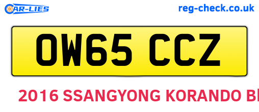 OW65CCZ are the vehicle registration plates.