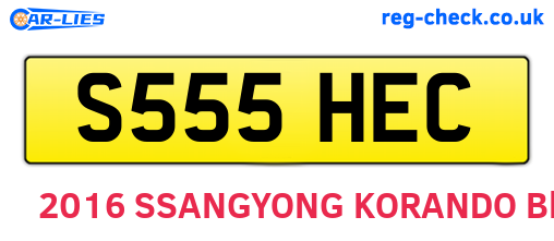 S555HEC are the vehicle registration plates.