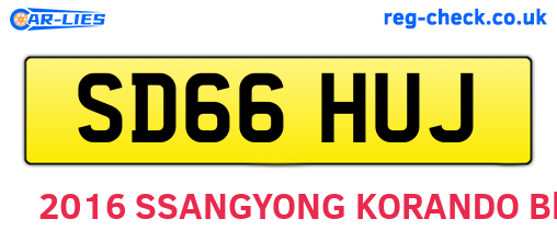 SD66HUJ are the vehicle registration plates.
