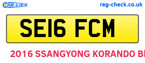 SE16FCM are the vehicle registration plates.